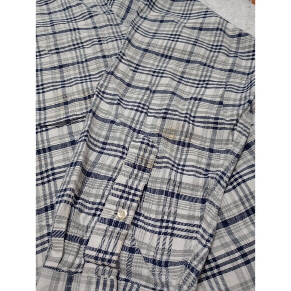 Chaps Shirt Men's XLT/TGL   Gray-black-white Plaid Long Sleeve Button Up - Picture 5 of 11